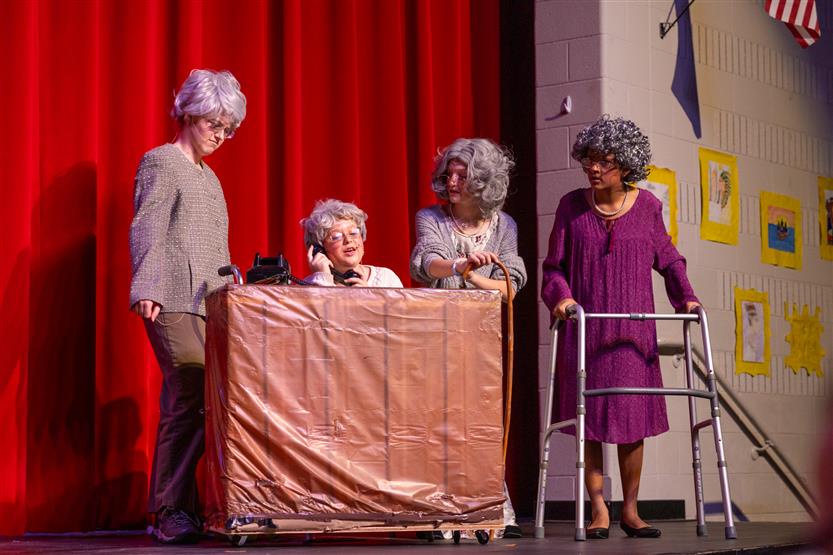 Woodland Middle students perform onstage